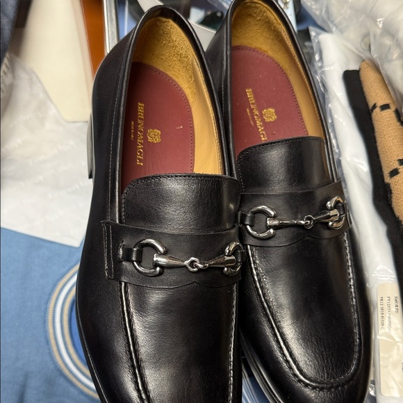 Bruno Magli Black Leather Slip-On Loafers main image 9